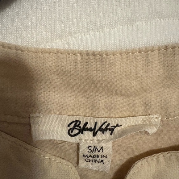 Blue Velvet Tunic with patchwork Geometric Design high low - Picture 9 of 11